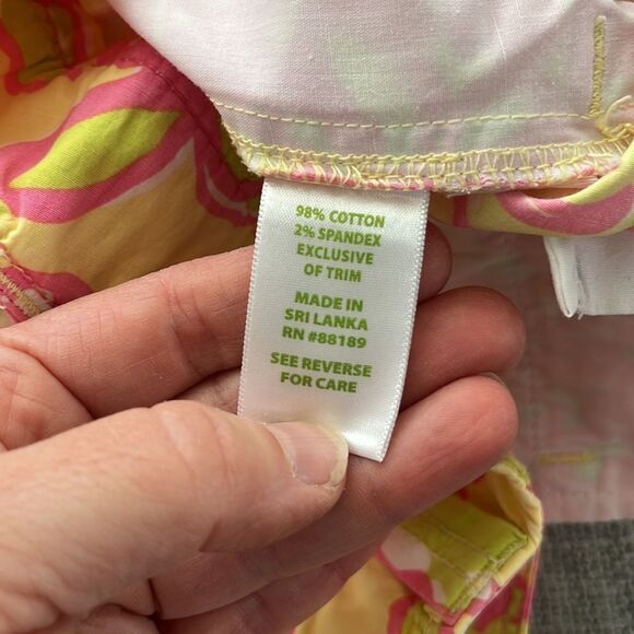 Lilly Pulitzer Shorts Womens Size 2 Resort‎ Fit Yellow Pink Floral - Picture 7 of 7